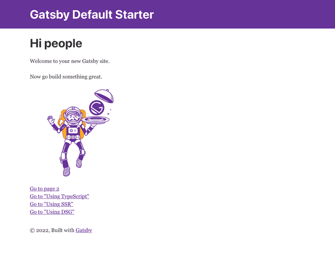gatsby default starter sn